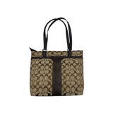 COACH BROWN SIGNATURE TOTE BAG