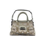 COACH KHAKI SIGNATURE SATCHEL BAG
