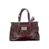 COACH BURGUNDY PATENT LEATHER TOTE
