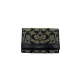 COACH BLACK SIGNATURE CANVAS WALLET