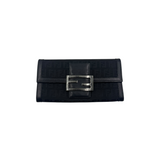 FENDI BLACK FF CANVAS CONTINENTAL WALLET
