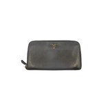 PRADA GREY LEATHER ZIP WALLET