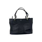 COACH BLACK LEATHER TOTE BAG