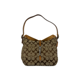 COACH SIGNATURE CANVAS HAMPTON CLIP SHOULDER BAG