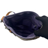 COACH SIGNATURE PURPLE TRIM BUCKLE CROSSBODY