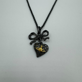 VIVIENNE WESTWOOD BLACK HEART & BOW NECKLACE