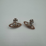 VIVIENNE WESTWOOD ROSE GOLD MAYFAIR STUD EARRINGS