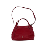 COACH RED PEBBLE LEATHER SHOULDER BAG