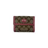 COACH SIGNATURE WALLET WITH PINK TRIM