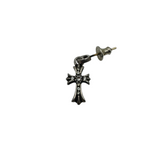 CHROME HEARTS BABY FAT CROSS DIAMOND DROP EARRING