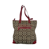 COACH SIGNATURE HAMPTONS RED TOTE BAG