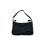 COACH SIGNATURE BLACK CANVAS POCHETTE BAG