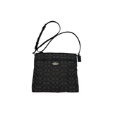 COACH SIGNATURE CANVAS FILE BLACK CROSSBODY BAG