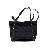 COACH BLACK SIGNATURE TOTE BAG