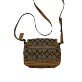 COACH CRICKET SIGNATURE BEIGE CROSSBODY BAG