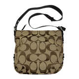 COACH SIGNATURE BROWN CANVAS CROSSBODY SHOULDER BAG