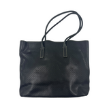 PRADA PERFORATED LEATHER TOTE BLACK BAG
