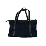 GUCCI GG BLACK CANVAS ABBEY TOTE BAG