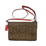 COACH SIGNATURE RED TRIM CROSSBODY BAG