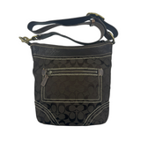 COACH BROWN SIGNATURE CROSSBODY BAG