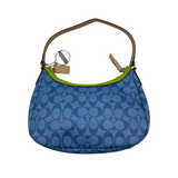 COACH BLUE & LIME SIGNATURE HOBO BAG