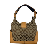 COACH SIGNATURE CANVAS & LEATHER HOBO BAG