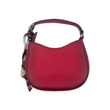 COACH MAGENTA LEATHER HOBO BAG WITH SCARF