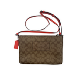 COACH SIGNATURE RED TRIM CROSSBODY BAG