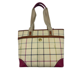 COACH PLAID LEATHERWARE TOTE BAG
