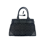 COACH BLACK SIGNATURE HORSEBIT SATCHEL BAG