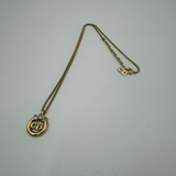 DIOR CD CIRCLE CRYSTAL GOLD NECKLACE