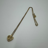 DIOR HEART CD CRYSTAL GOLD NECKLACE
