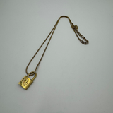 DIOR LOCK PENDANT GOLD NECKLACE