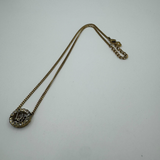 DIOR LOGO CRYSTAL CIRCLE GOLD NECKLACE