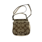 COACH SIGNATURE KHAKI TURNLOCK CROSSBODY BAG