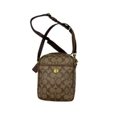 COACH SIGNATURE STRIPE BROWN CROSSBODY BAG