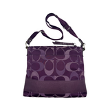 COACH SIGNATURE STRIPE PURPLE CROSSBODY BAG