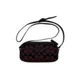 COACH SIGNATURE BURGENDY POCHETTE BAG
