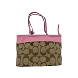 COACH PINK SIGNATURE TOTE BAG