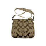 COACH SIGNATURE GOLD ACCENT CROSSBODY BAG