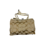 COACH SIGNATURE CANVAS KISSLOCK TOTE BAG