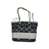 COACH SILVER SIGNATURE TOTE BAG