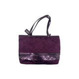 COACH PURPLE SIGNATURE SEQUIN TOTE BAG