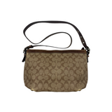 COACH TAN SIGNATURE SHOULDER BAG