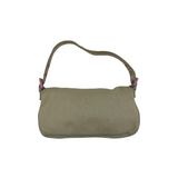 FENDI CANVAS BAGUETTE BAG PINK BUCKLE