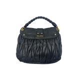 MIU MIU MATELASSÉ BLACK LEATHER HANDBAG