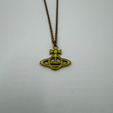 VIVIENNE WESTWOOD PINK & YELLOW ENAMEL ORB NECKLACE