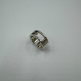 GUCCI WIDE G LOGO SIVER RING