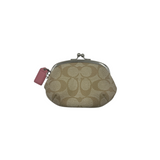 COACH STRIPE SIGNATURE KISSLOCK COIN PURSE