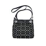 COACH BLACK SIGNATURE SMALL SHOULDER BAG